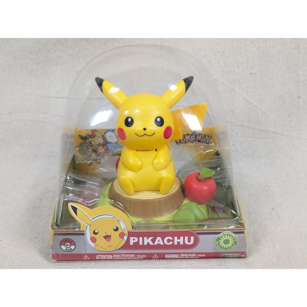 Pokemon Pikachu Solar Powered Bobble Head Figure Jakks Pacific 2009 New
